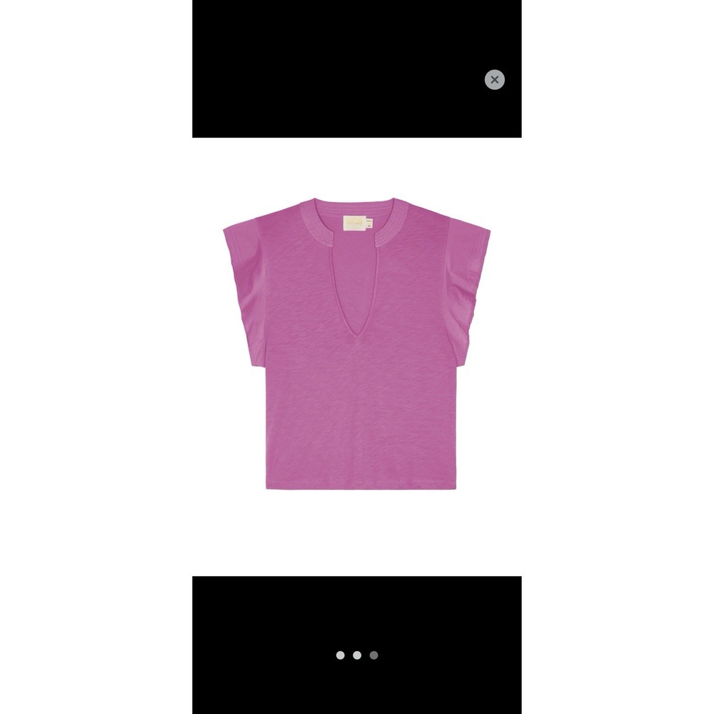 Nation Los Angeles LTD Constance Tank Top Sz XS Flutter Sleeve V Neck Coquette‎ - Picture 8 of 11